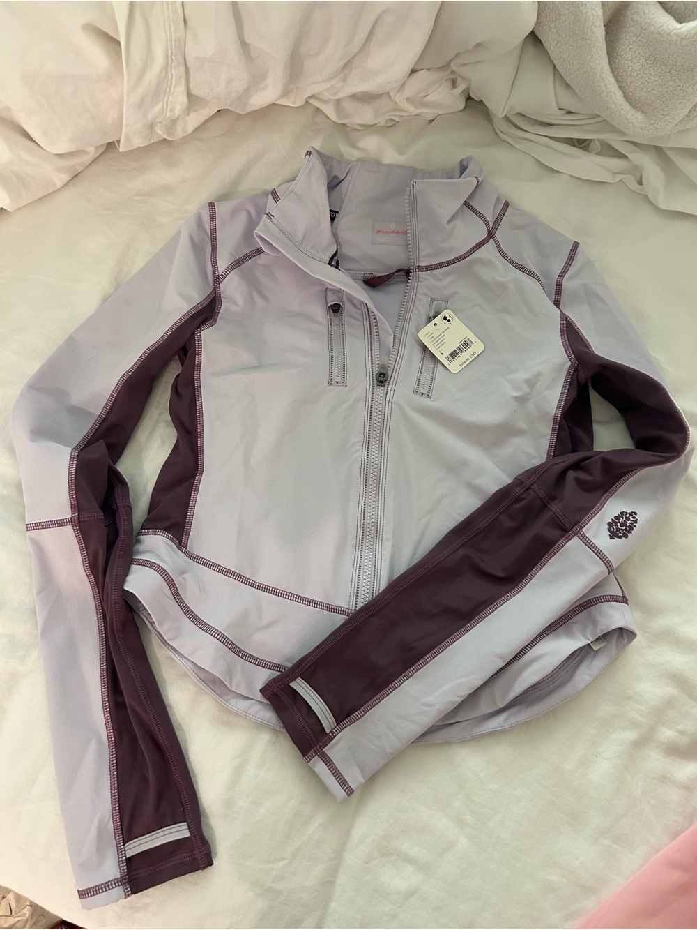 Free People Lavender and Plum Contrast Full-Zip Jacket - Women's(never worn)